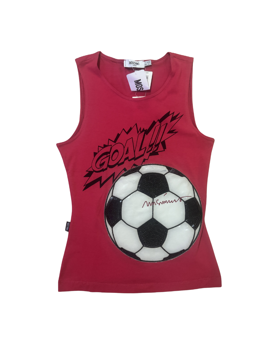 Moschino “Goal!!” Soccer Ball Tank Top