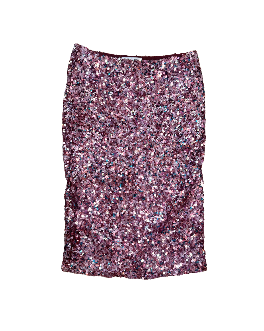 Dolce & Gabbana Pink Sequin Midi Skirt