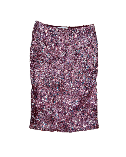 Dolce & Gabbana Pink Sequin Midi Skirt