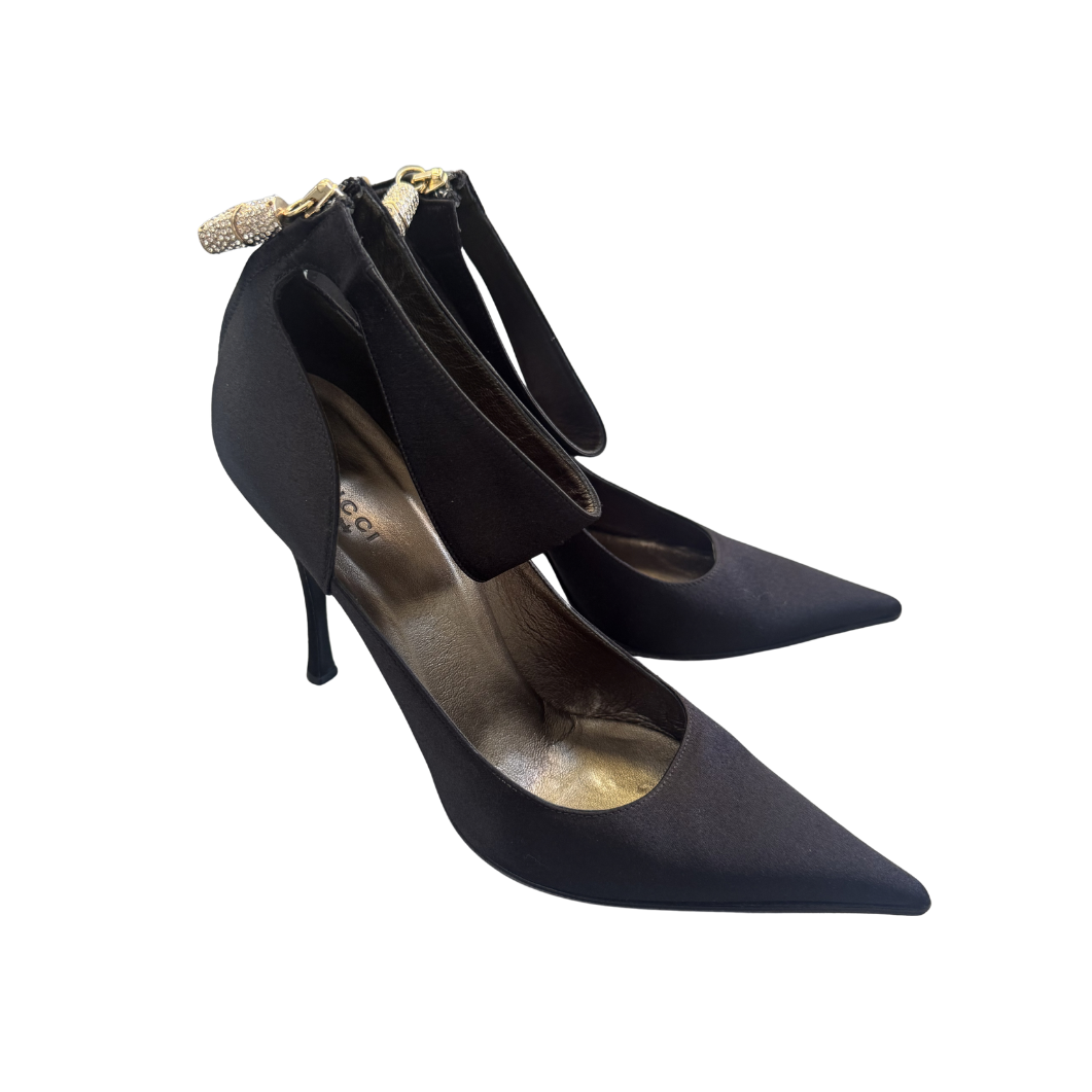 Gucci by Tom Ford Black Satin Pumps