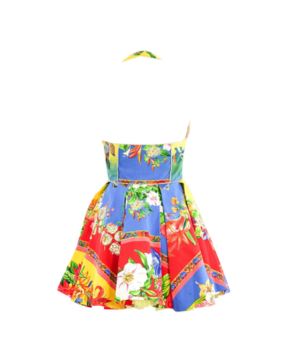Versus Gianni Versace Floral Halter Mini Dress