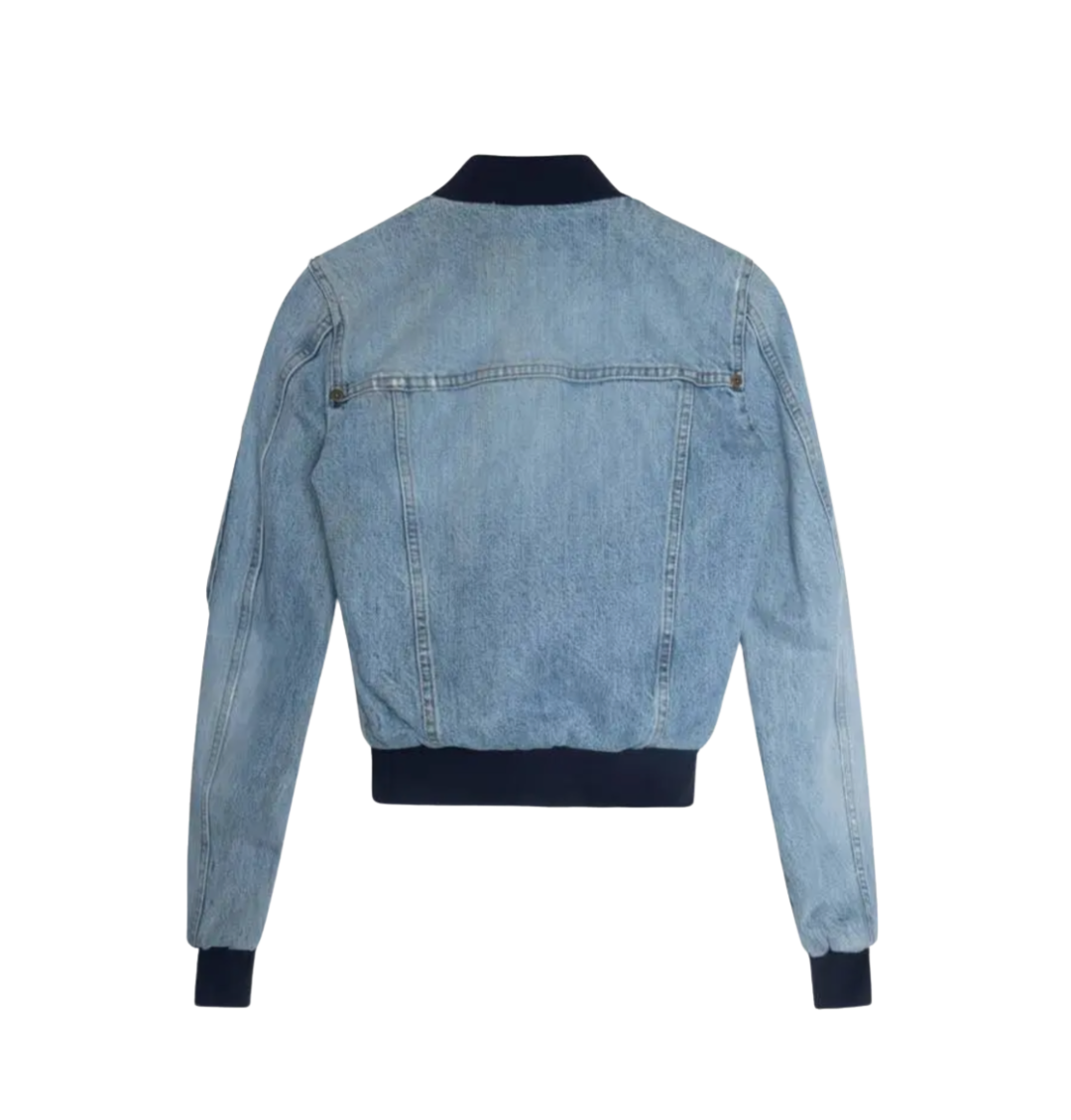 Dolce & Gabbana Cropped Denim Bomber Jacket