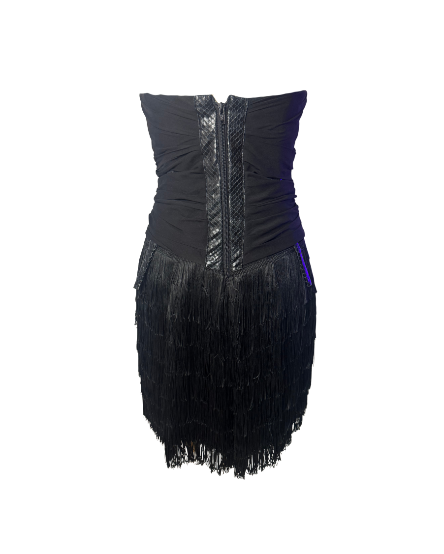 Dsquared² Corseted Fringe Mini Dress