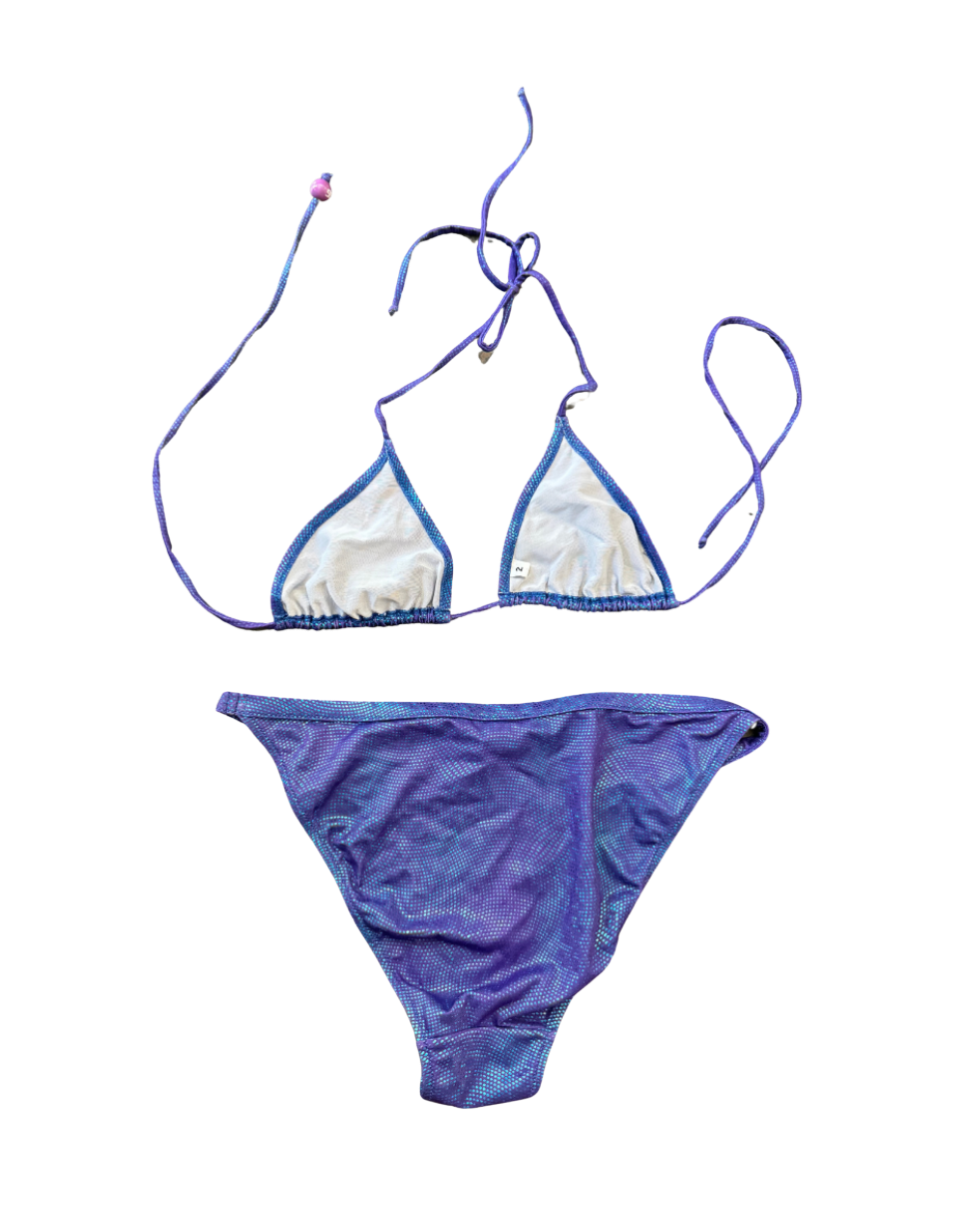 Dolce & Gabbana Blue Iridescent Bikini w/ Matching Shorts
