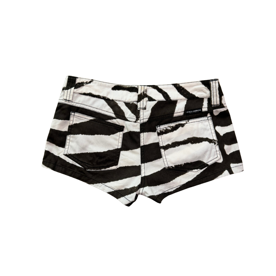 Dolce & Gabbana Brown Zebra Mini Shorts