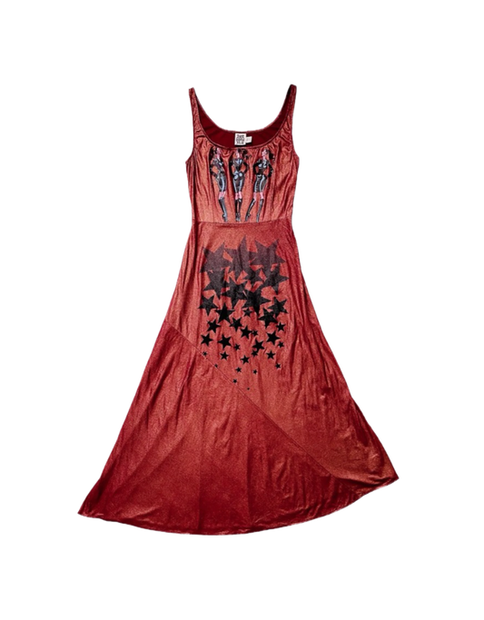 Jean Paul Gaultier ‘Cruella’ Red Metallic Maxi Dress