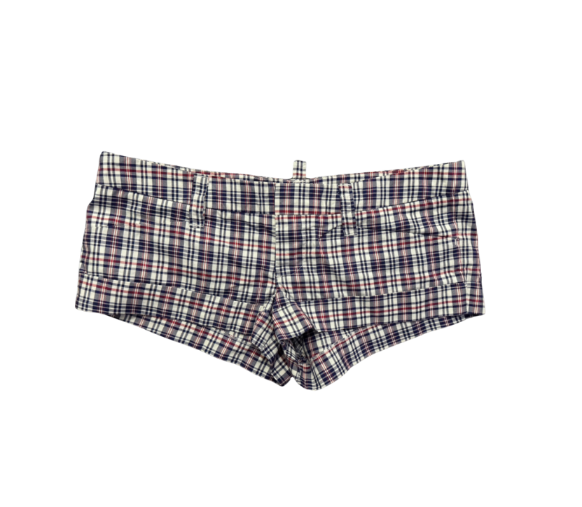 Dsquared² Gingham Micro Mini Shorts