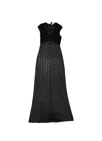 Vivienne Tam Crochet Sheer Striped Maxi Dress