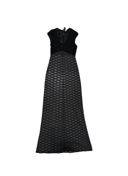 Vivienne Tam Crochet Sheer Striped Maxi Dress