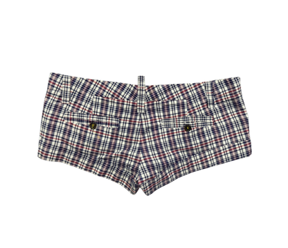 Dsquared² Gingham Micro Mini Shorts