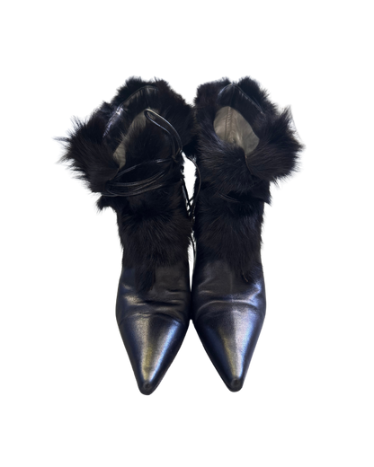 Rodolphe Menudier Black Fur Detailed Booties