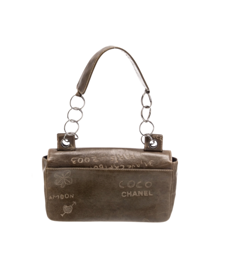 Chanel by Karl Lagerfeld Brown Graffiti Flap Bag