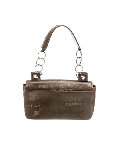 Chanel by Karl Lagerfeld Brown Graffiti Flap Bag