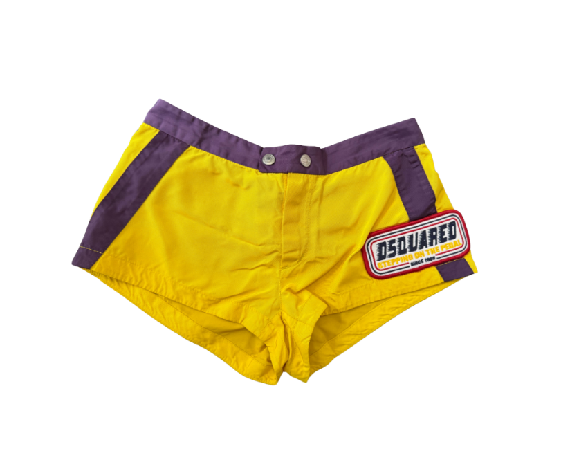 Dsquared² Yellow and Purple Mini Shorts