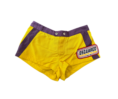 Dsquared² Yellow and Purple Mini Shorts
