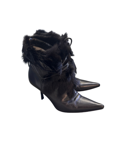 Rodolphe Menudier Black Fur Detailed Booties