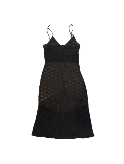Vivienne Tam Crochet Sheer Striped Mini Dress