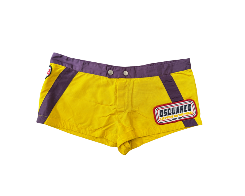 Dsquared² Yellow and Purple Mini Shorts