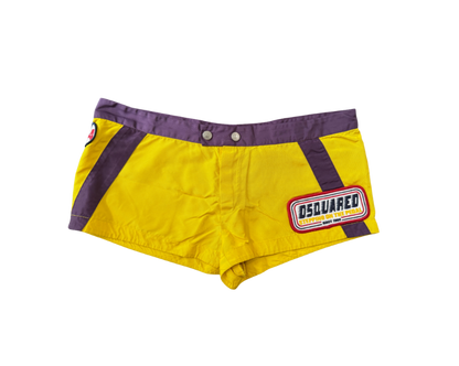 Dsquared² Yellow and Purple Mini Shorts