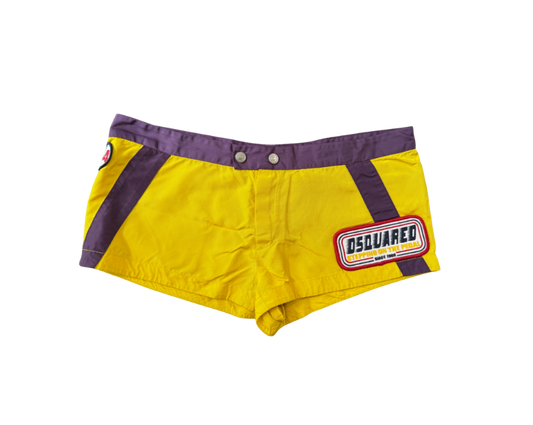 Dsquared² Yellow and Purple Mini Shorts