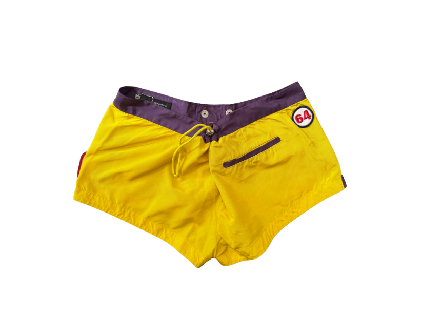 Dsquared² Yellow and Purple Mini Shorts