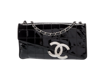 Chanel by Karl Lagerfeld Patent Leather Diagonal CC Flap Bag