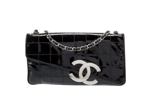 Chanel by Karl Lagerfeld Patent Leather Diagonal CC Flap Bag