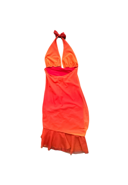 Ema Savahl Ombré Halter Dress w/ Floral Appliqué