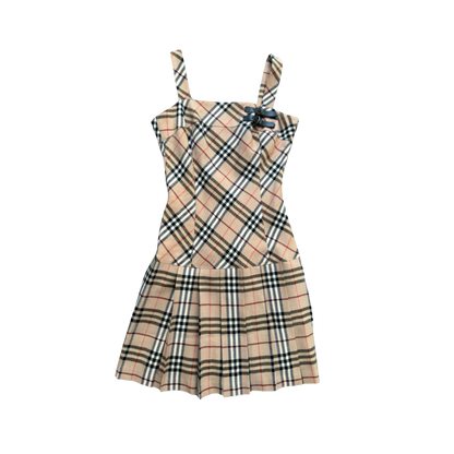 Burberry Blue Label Nova Check Mini Dress w/ Leather Buckle Detail