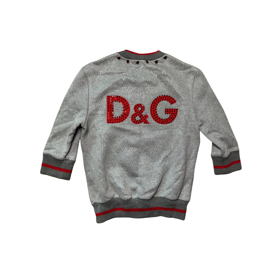 Dolce & Gabbana “8” Grey Glitter Top
