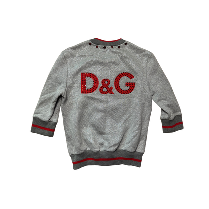 Dolce & Gabbana “8” Grey Glitter Top