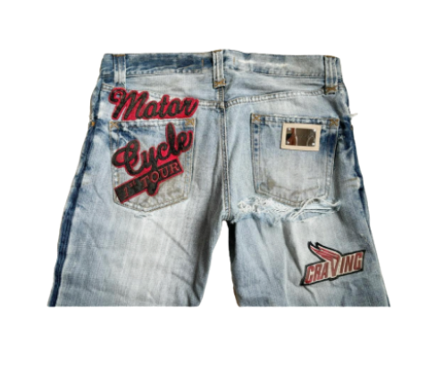 Dolce & Gabbana Ripped “Motorcycle” Light Wash Jeans
