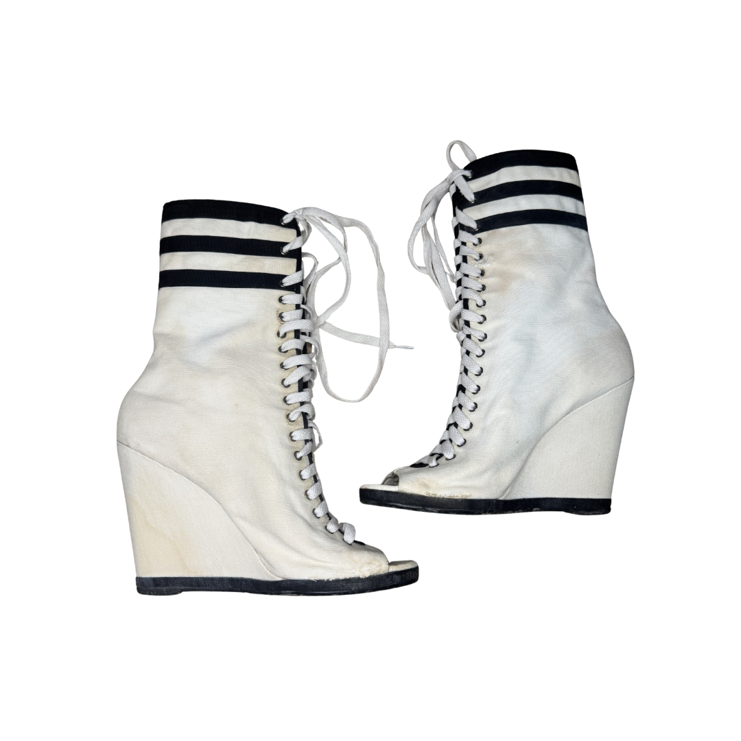 Chanel Cruise White Open-Toed Sneaker Boots