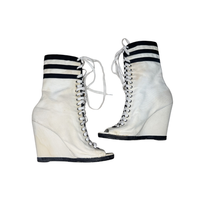 Chanel Cruise White Open-Toed Sneaker Boots