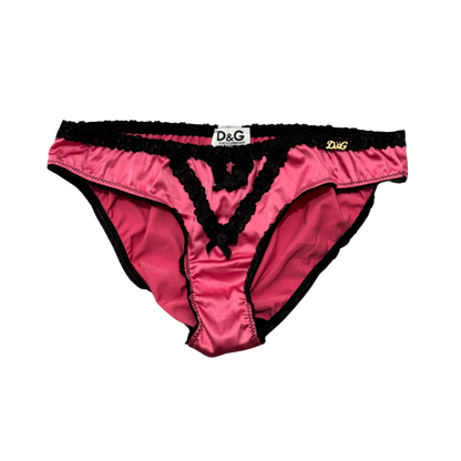 Dolce & Gabbana Pink and Black Lace Bra