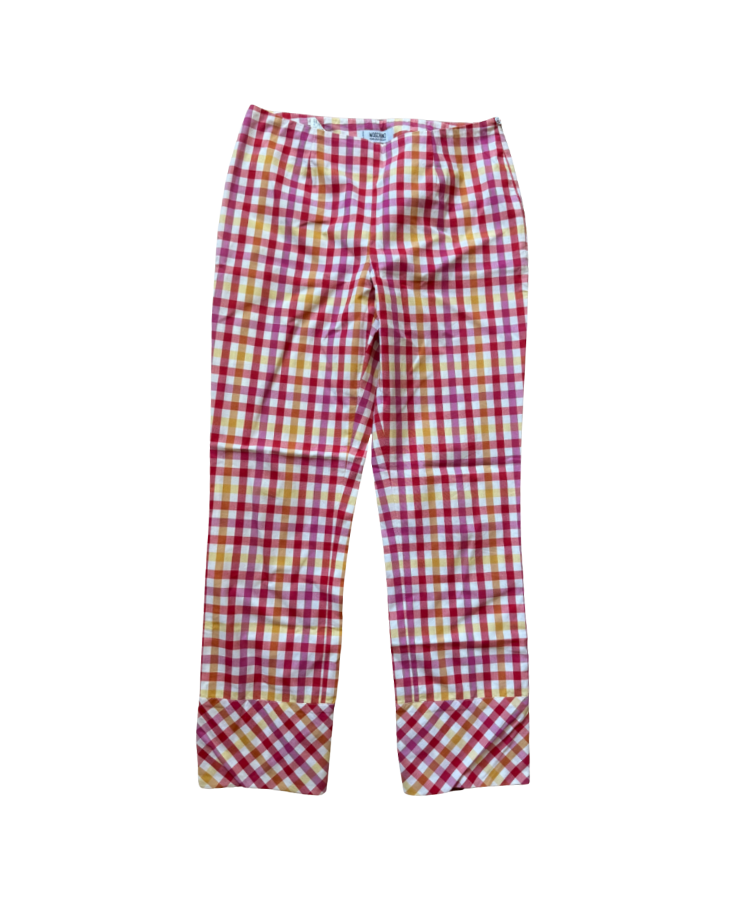 Moschino Jeans Pink Gingham Printed Capri Pants