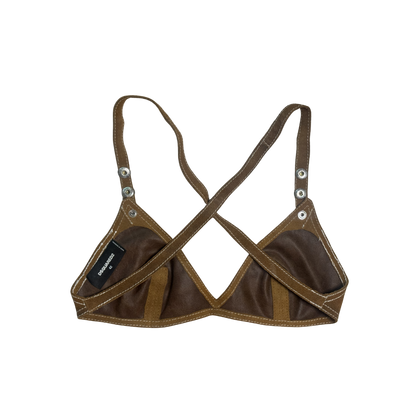 Dsquared² Brown Suede Bra Top