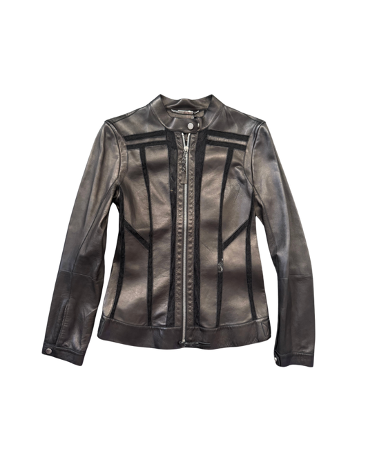 Roberto Cavalli Black Leather Jacket