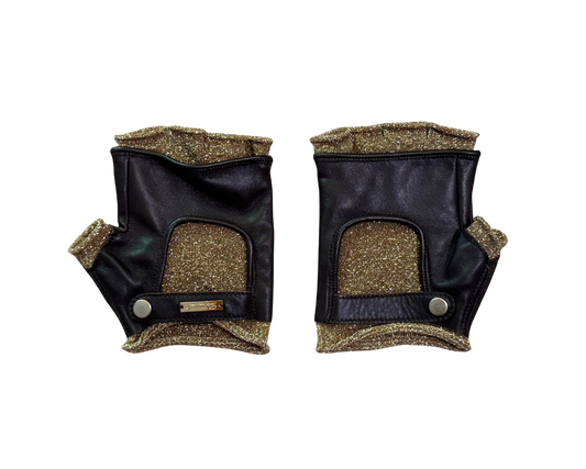 Dsquared² Brown & Gold Fingerless Gloves