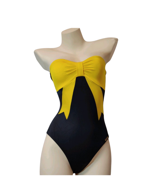 Moschino Mare Yellow Bow One Piece Swim