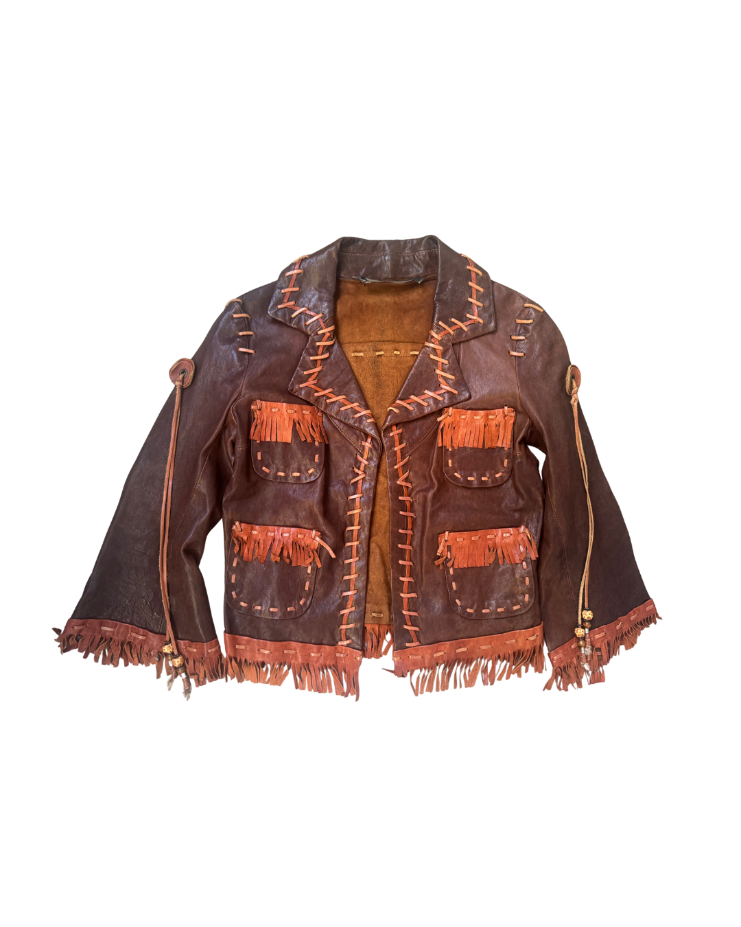 Dsquared² Brown Leather Detailed Jacket