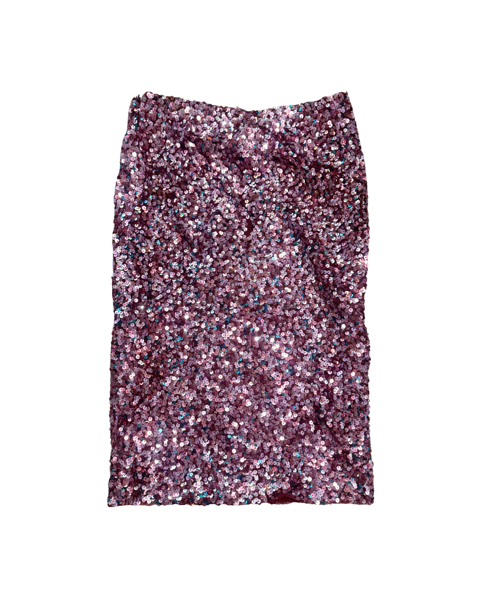 Dolce & Gabbana Pink Sequin Midi Skirt