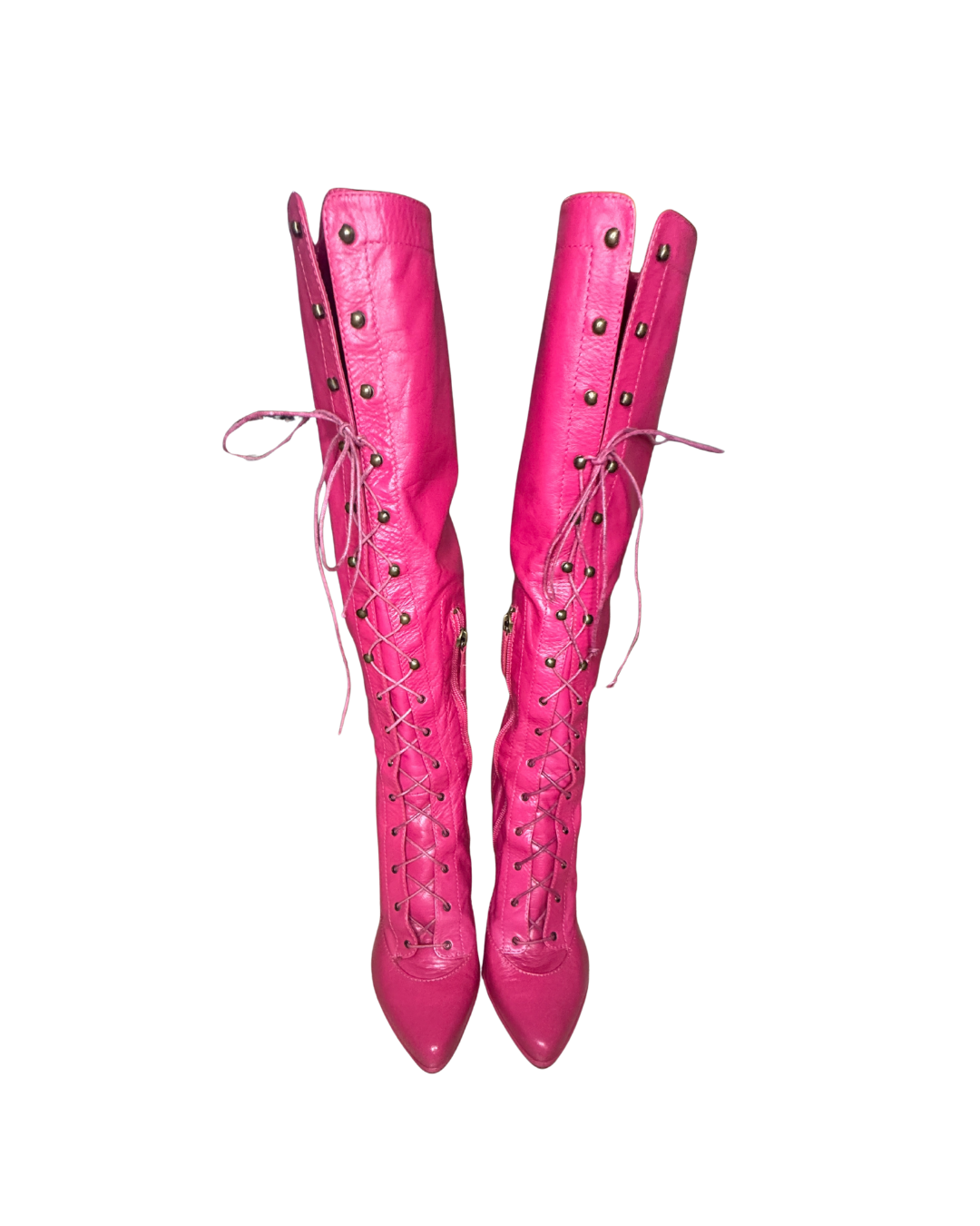 Moschino Pink Victorian Style Boots