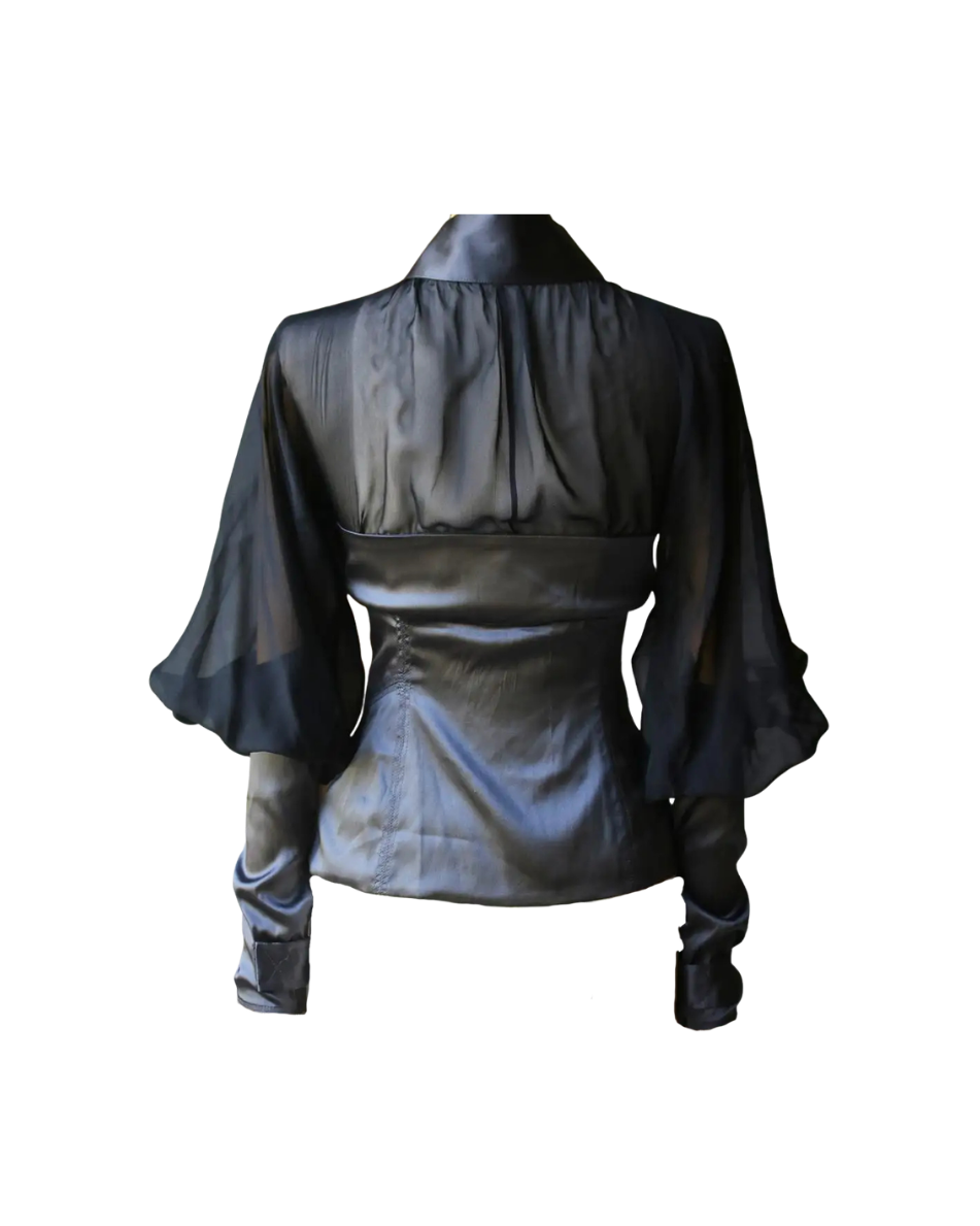 Gucci Silk Satin Corset Blouse Top