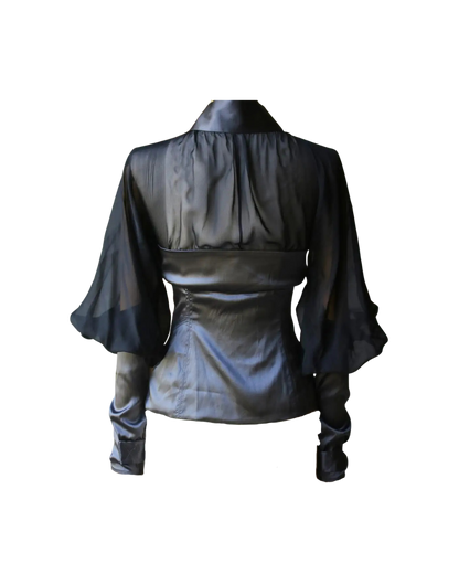 Gucci Silk Satin Corset Blouse Top