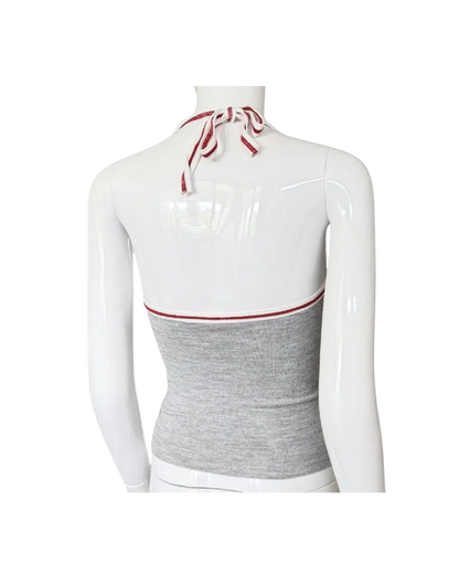 Dsquared² “Rebel” Knit Halter Top w/ Built-in Bra