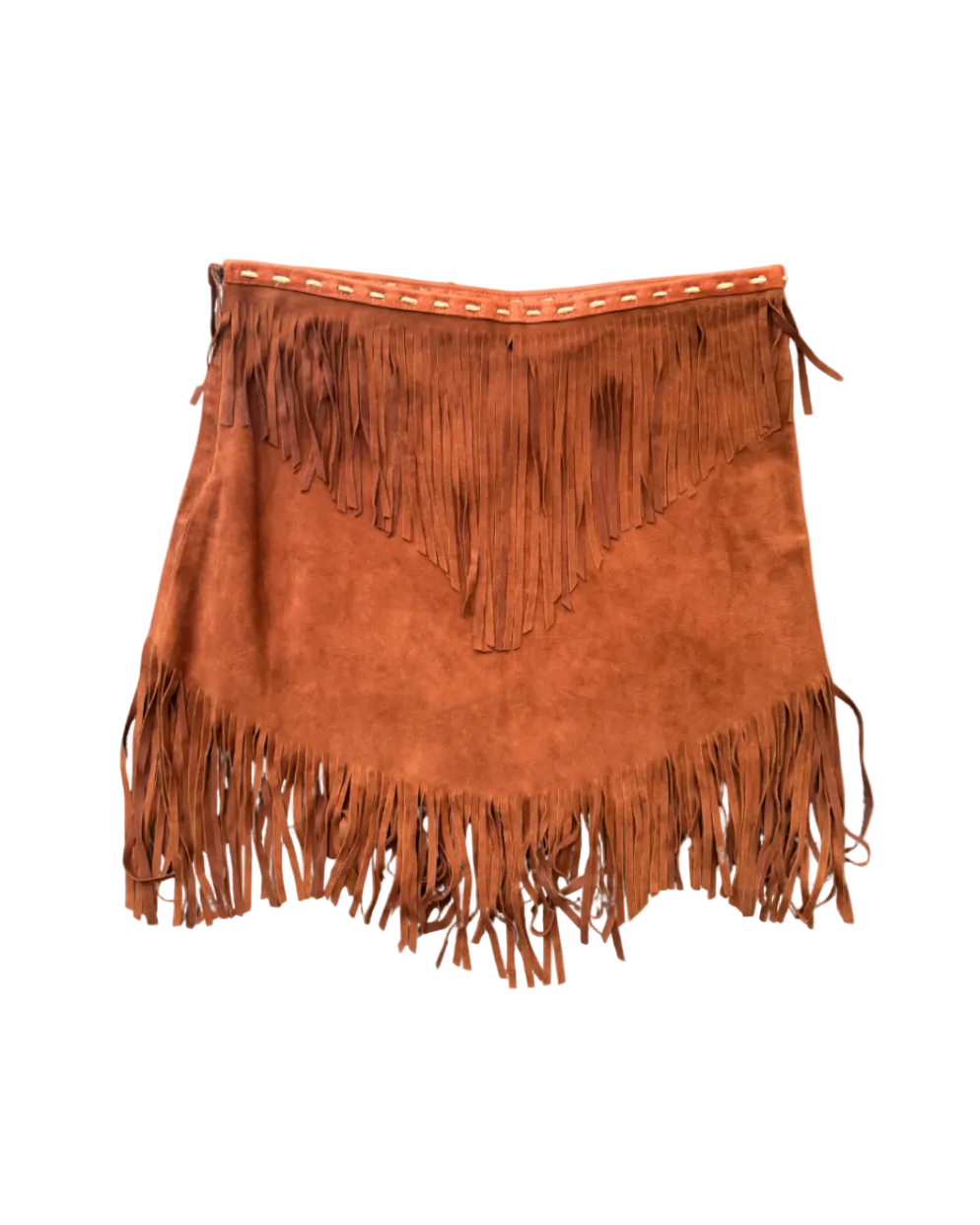 Dolce & Gabbana Suede and Leather Fringe Mini Skirt