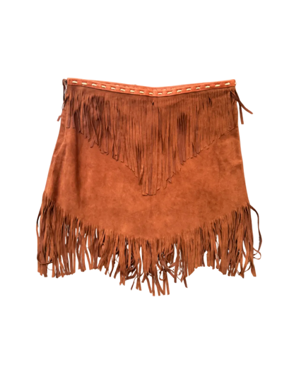 Dolce & Gabbana Suede and Leather Fringe Mini Skirt