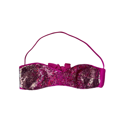 La Perla Pink Sequin Halter Bikini Top