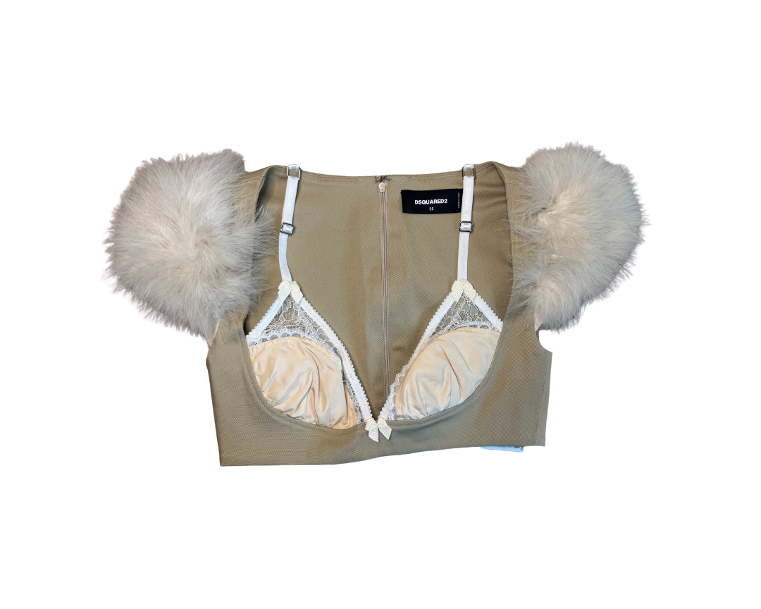 Dsquared² Feather Goth Bra Top